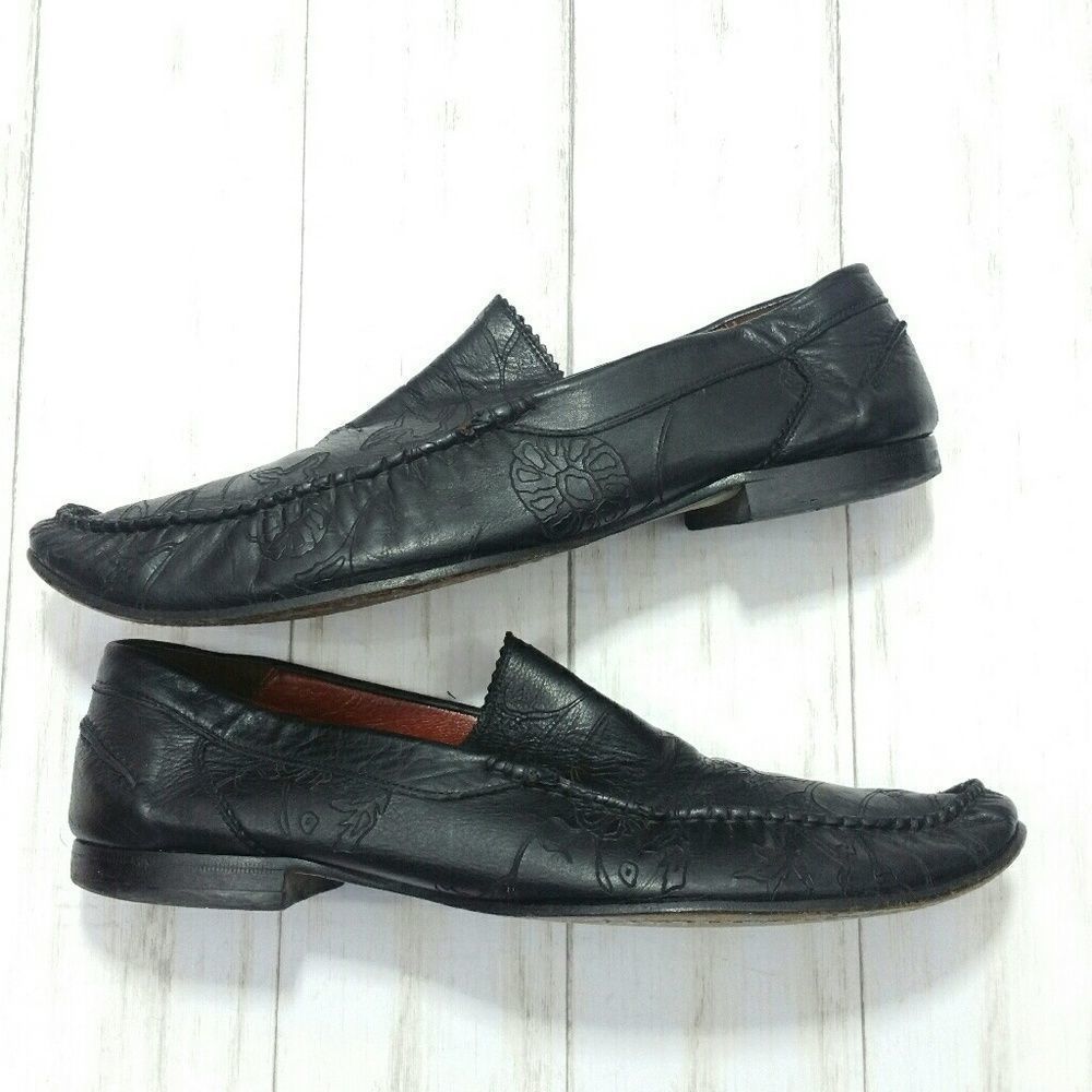 JO Ghost Embossed Leather Slip On Shoes Size 11 - Picture 4 of 8